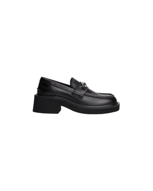 Mocasines de Tacón Bajo de Cuero