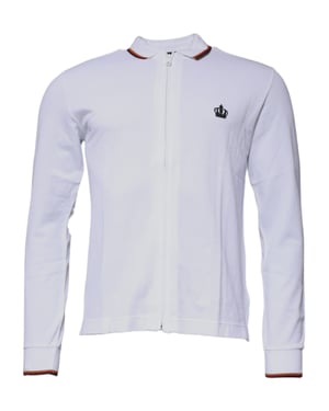 Camiseta polo de manga larga con cremallera y detalle de corona