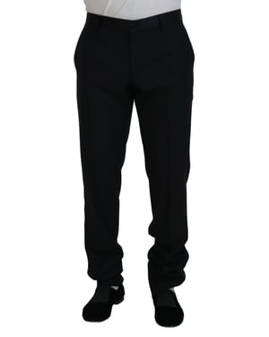 Pantalones Clásicos Ajuste Negro