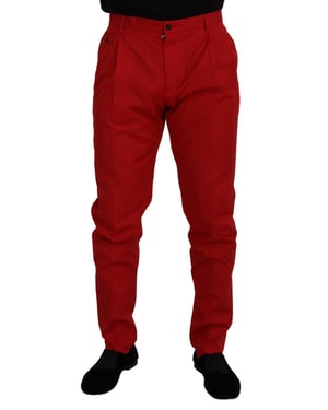 Pantalones de Vestir Casuales de Algodón Rojos