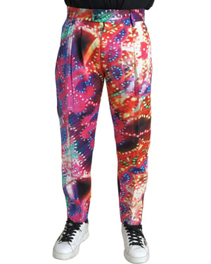 Pantalones Plisados con Estampado Multicolor