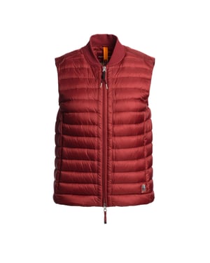 Chaleco de plumas Parajumpers Rosanna en Rojo Carmín Oscuro