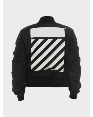 Chaqueta Bomber Diag Off-White Negra