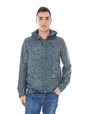 Chaqueta con capucha de estampado moteado