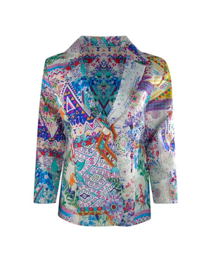 Chaqueta Boyfriend Multicolor Popoloca De Inoa Fashion