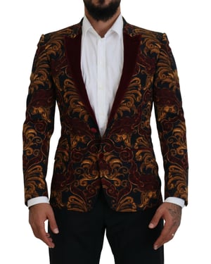 Blazer de Terciopelo con Estampado Barroco Modelo Kos2113