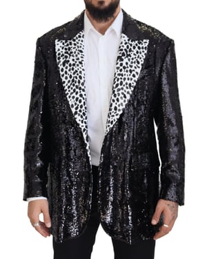 Blazer de Lentejuelas con Cuello Dálmata