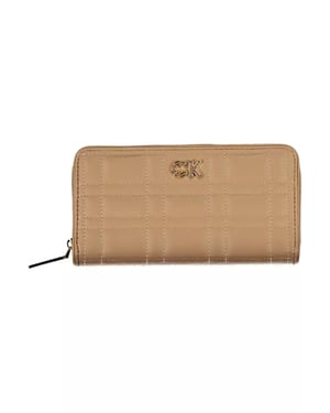 Billetera Beige Acolchada con Cremallera