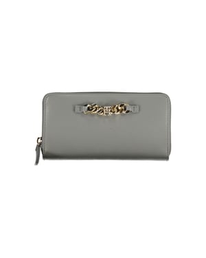 Cartera con cremallera en forma de cadena Gris