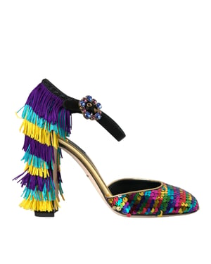 Tacones con Flecos de Lentejuelas