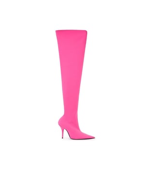 Botas de tacón aguja rosa Knife Stretch