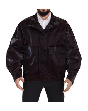 Chaqueta bomber burdeos brillante