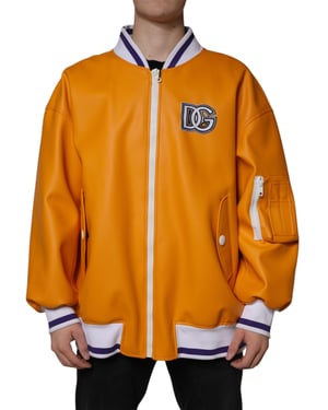 Chaqueta Bombardero de Cuero Dg Varsity