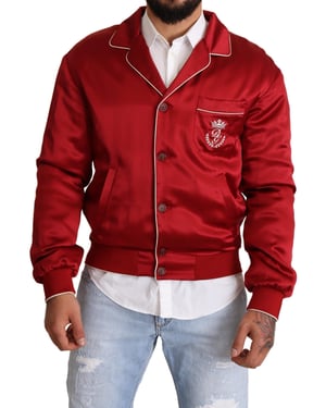 Chaqueta bomber de satén rojo Jkt2914