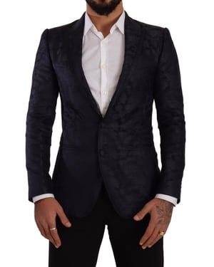Blazer Slim Fit de Brocado Floral