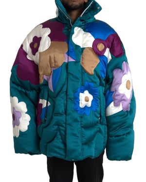 Chaqueta acolchada con estampado floral estilo Oversized