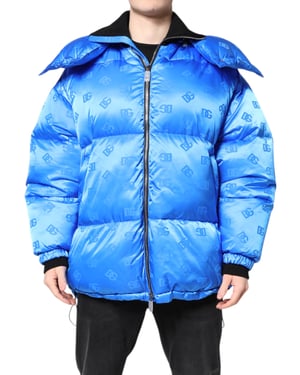 Chaqueta Puffer con estampado de logotipos en todo el tejido