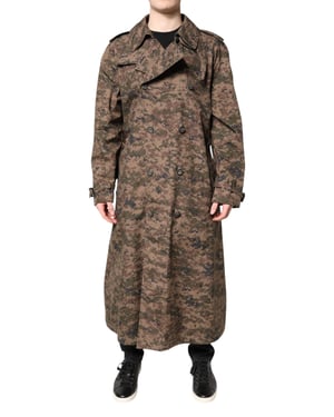 Abrigo Trench Largo de Camuflaje