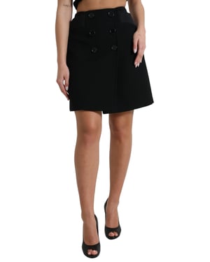 Falda Mini Aline de Doble Botonadura