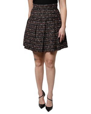 Mini falda de tweed plisada