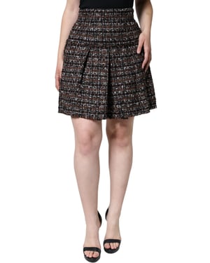 Falda Mini de Tweed Plisada