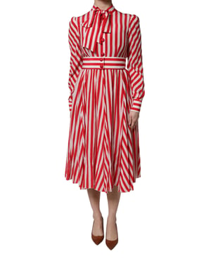 Vestido Aline de Seda Rayado