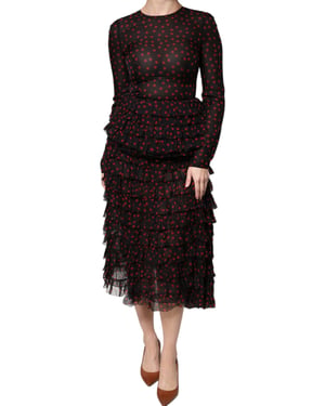 Vestido de lunares con volantes en capas
