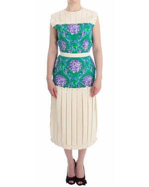 Vestido midi plizado con estampado floral