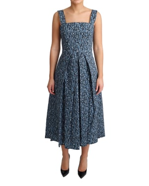 Vestido midi de algodón impreso estilo Aline