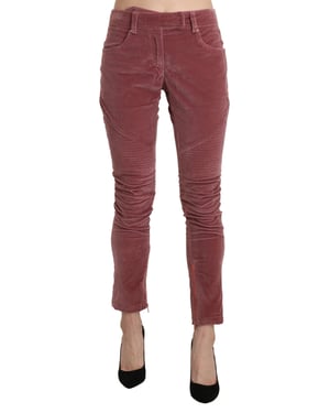 Pantalones Skinny de Terciopelo con Detalle de Cremallera