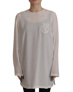 Blusa de seda de Dolce Gabbana de manga larga y cuello redondo