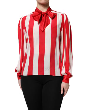 Blusa de seda con cuello de lazo
