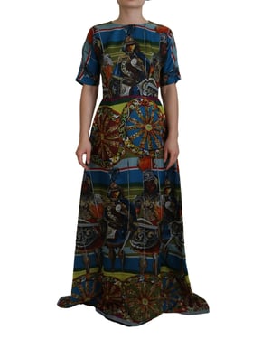 Vestido Maxi de Seda Impresa
