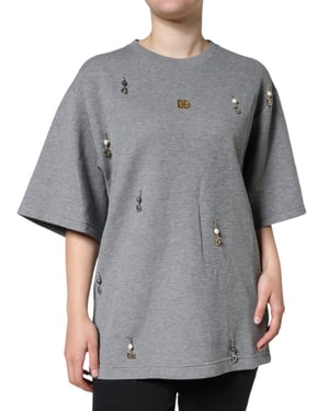 Camisa de algodón gris Dolce Gabbana Tsh84630