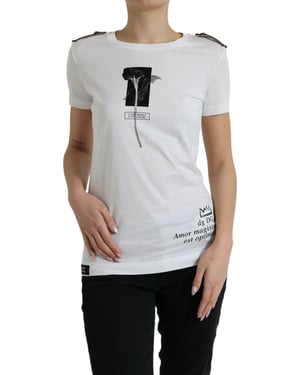 Camiseta de manga corta con cuello redondo floral