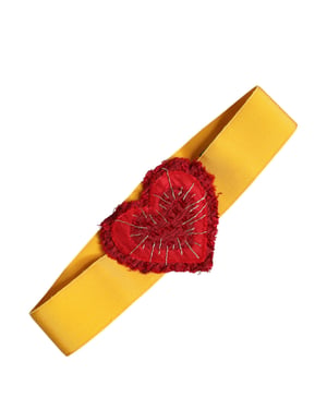 Cinturón de Grosgrain Embellecido con Corazones