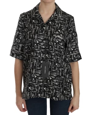 Camisa de Seda con Instrumentos Musicales Dolce Gabbana