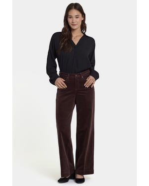 Pantalón de Pana de Pierna Ancha Teresa | Chocolate Amargo