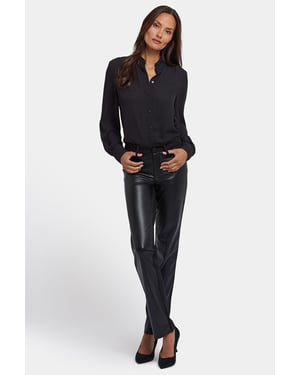 Pantalones Rectos Marilyn de Cuero Vegan Stretch Sculpt-Her™ | Negros