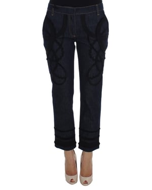 Jeans Cortos con Detalles de Encaje