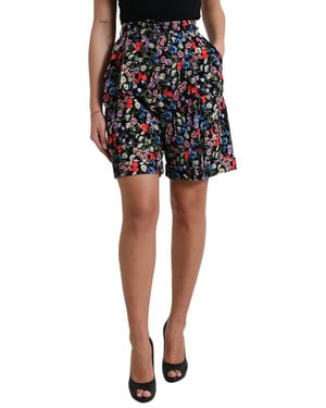 Pantalones Cortos de Cintura Alta con Estampado Floral