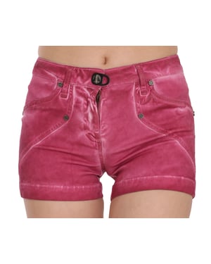 Plein Sud Pan70241 Pantalones Cortos de Mezclilla Rosa