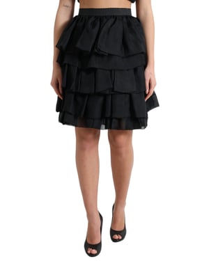 Falda Mini de Capas con Volantes de Seda