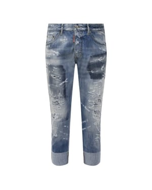 Vaqueros Rotos Reforzados En Azul Marinero De Dsquared2