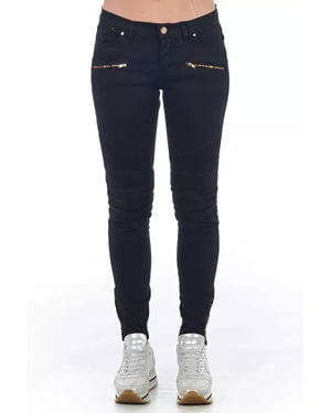Jeans Skinny Motostyle con Cremalleras Doradas