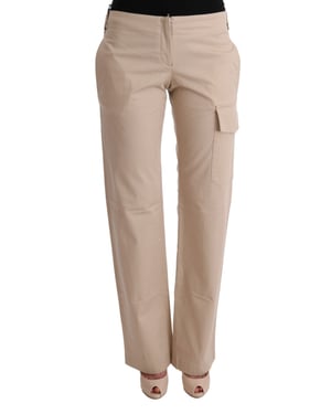 Pantalones Casuales Rectos Beige
