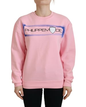 Sudadera rosa con cuello redondo