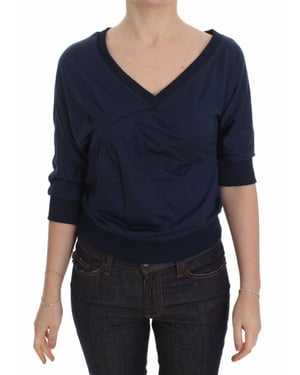 Top de punto con escote en V estilo casual