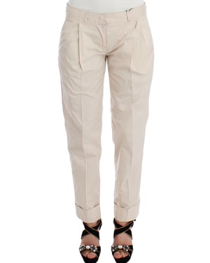 Pantalones Beiges Con Pliegues y Puños