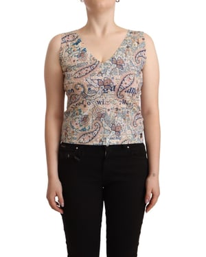 Top Sin Mangas con Estampado Paisley